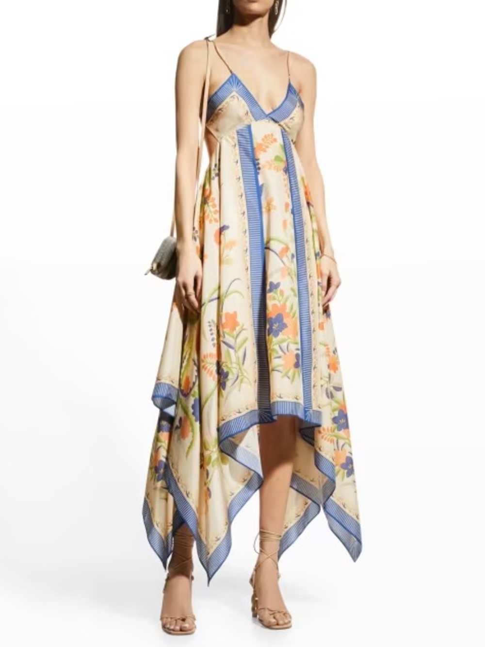 Rebecca Taylor Phoenix Handkercheif Hem Silk Dress NEW